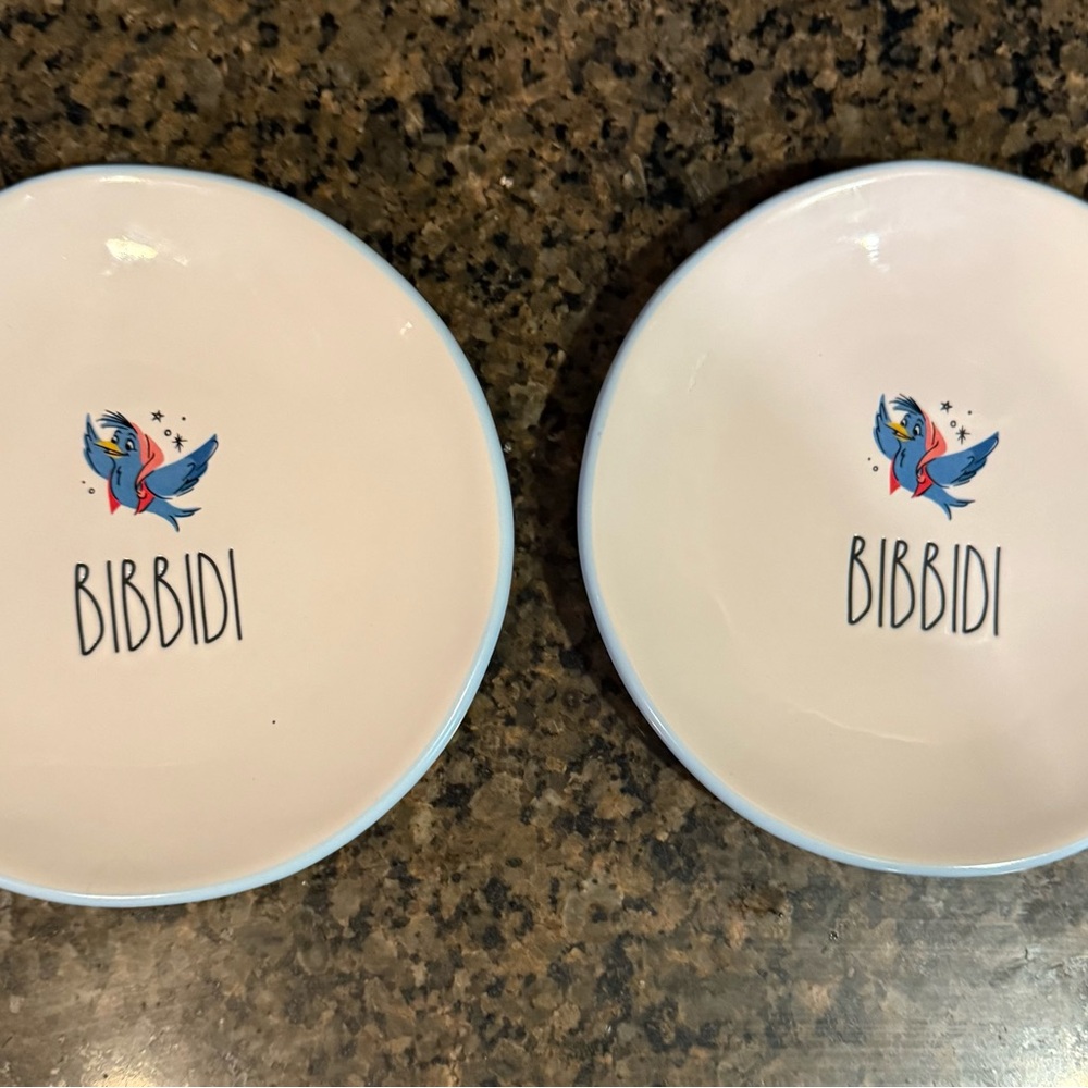 2 Rae Dunn (like New)  “Princess Disney Bibbidi” - Side Plates - 6” diameter